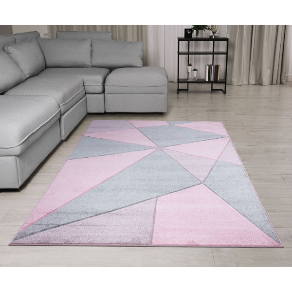 Mikado Living Dayanara Athens Flatweave Pink/Grey Rug Wayfair.co.uk